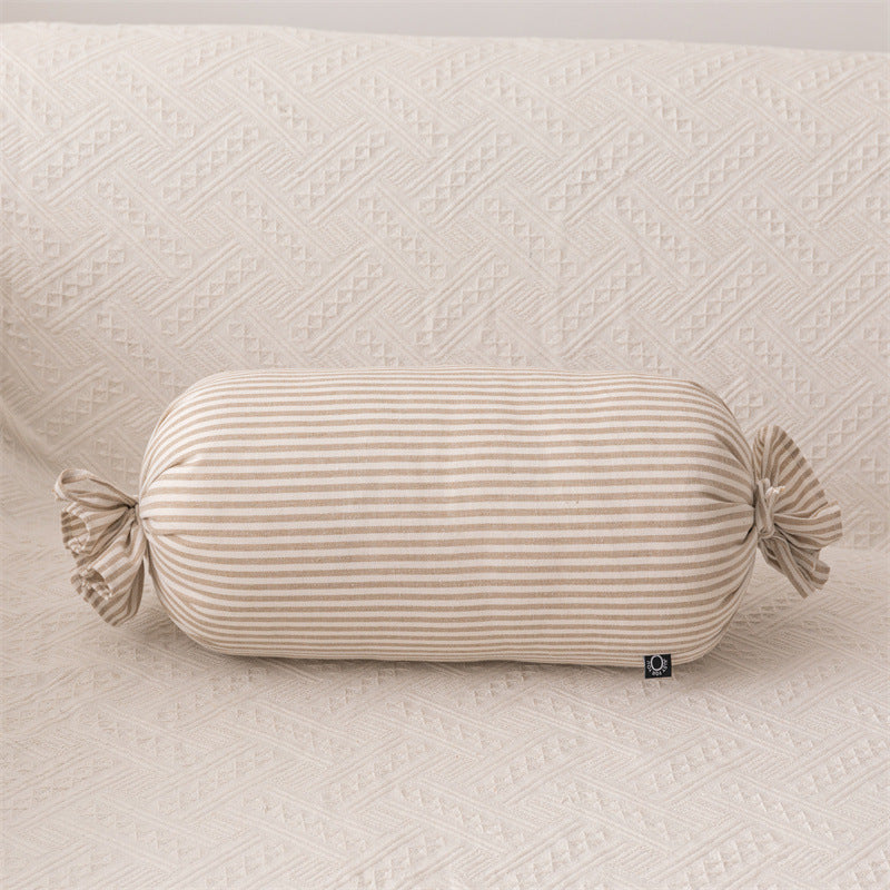 Cotton Linen Striped Cushion Throw Pillow for Sofa Home Decor