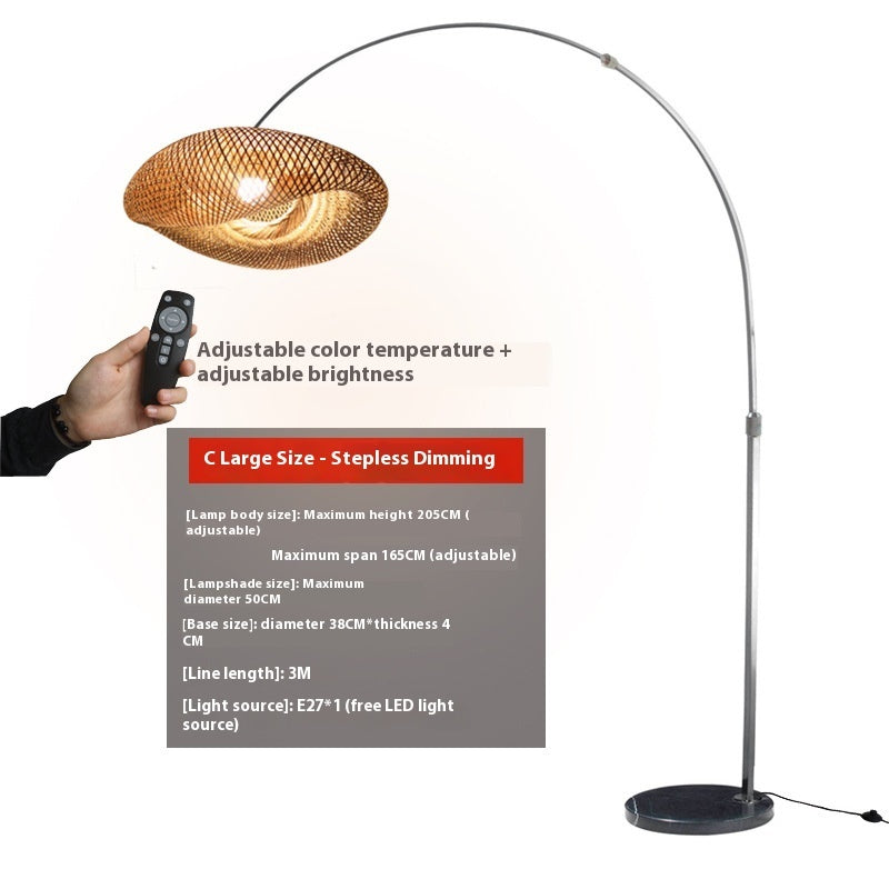 Fishing Rod Floor Lamp with Button Switch for Living Room Decor