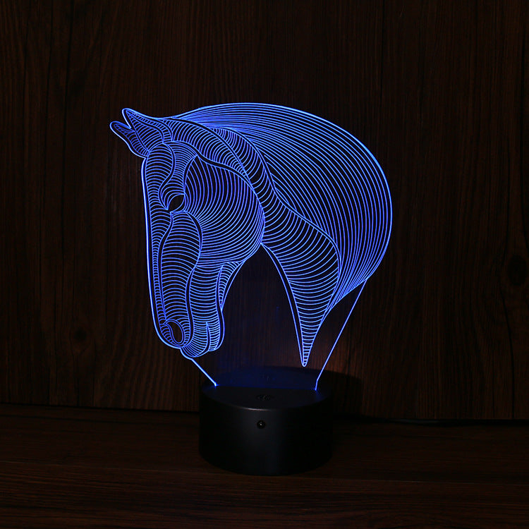 Horse Head LED Night Light Decorative Animal Lamp for Bedroom Soft Ambient Lighting