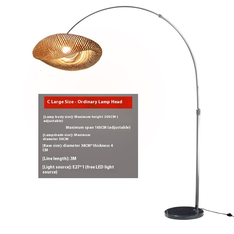 Fishing Rod Floor Lamp with Button Switch for Living Room Decor