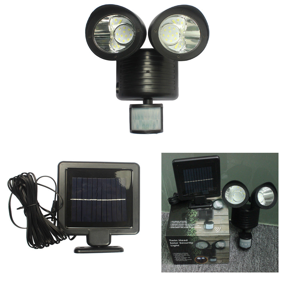 New Solar Lamp 22 LED Double Head Motion Sensor Light Outdoor Solar Street Light for Home Garden Security Lighting