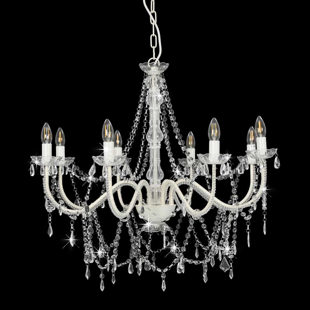 Beaded Chandelier with 8 E14 Sockets – Elegant Ceiling Lighting Fixture