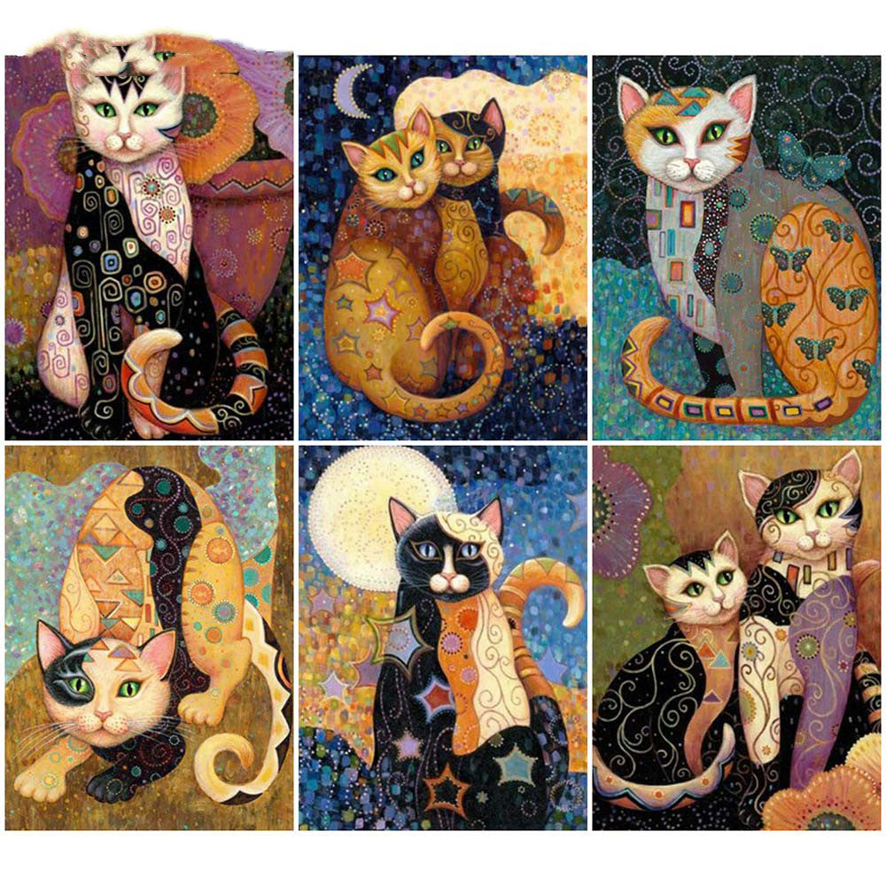 Full Diamond Painting Cat Animal Embroidery 5D Cross Stitch Diamond Mosaic DIY Wall Art Home Decor Kit