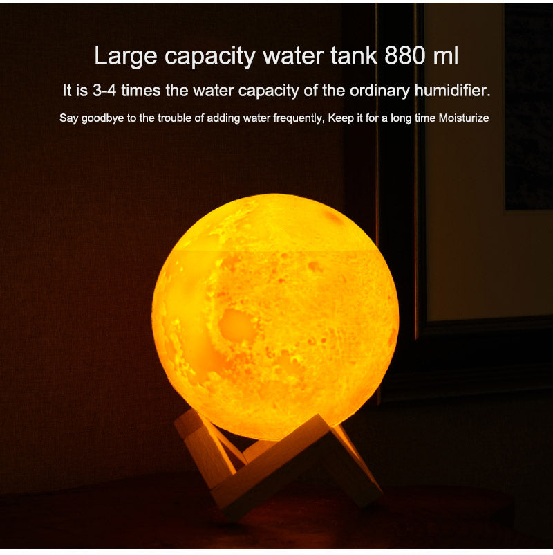 Creative Moon Night Light Air Humidifier Ultrasonic Aroma Diffuser with Soft Glow for Bedroom Home Decor