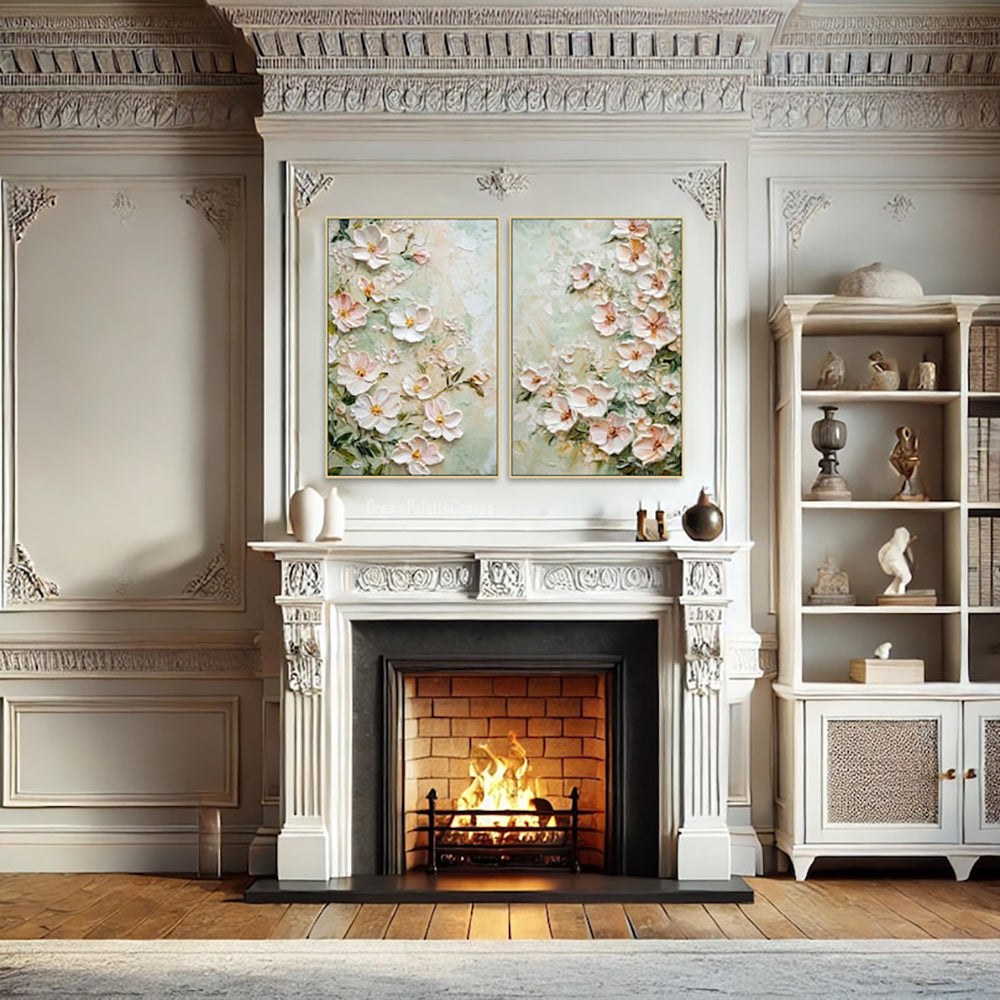 Handmade 3D Texture Flower Oil Painting on Canvas Modern Abstract Wall Art for Home Room Decor Frameless Unstretched