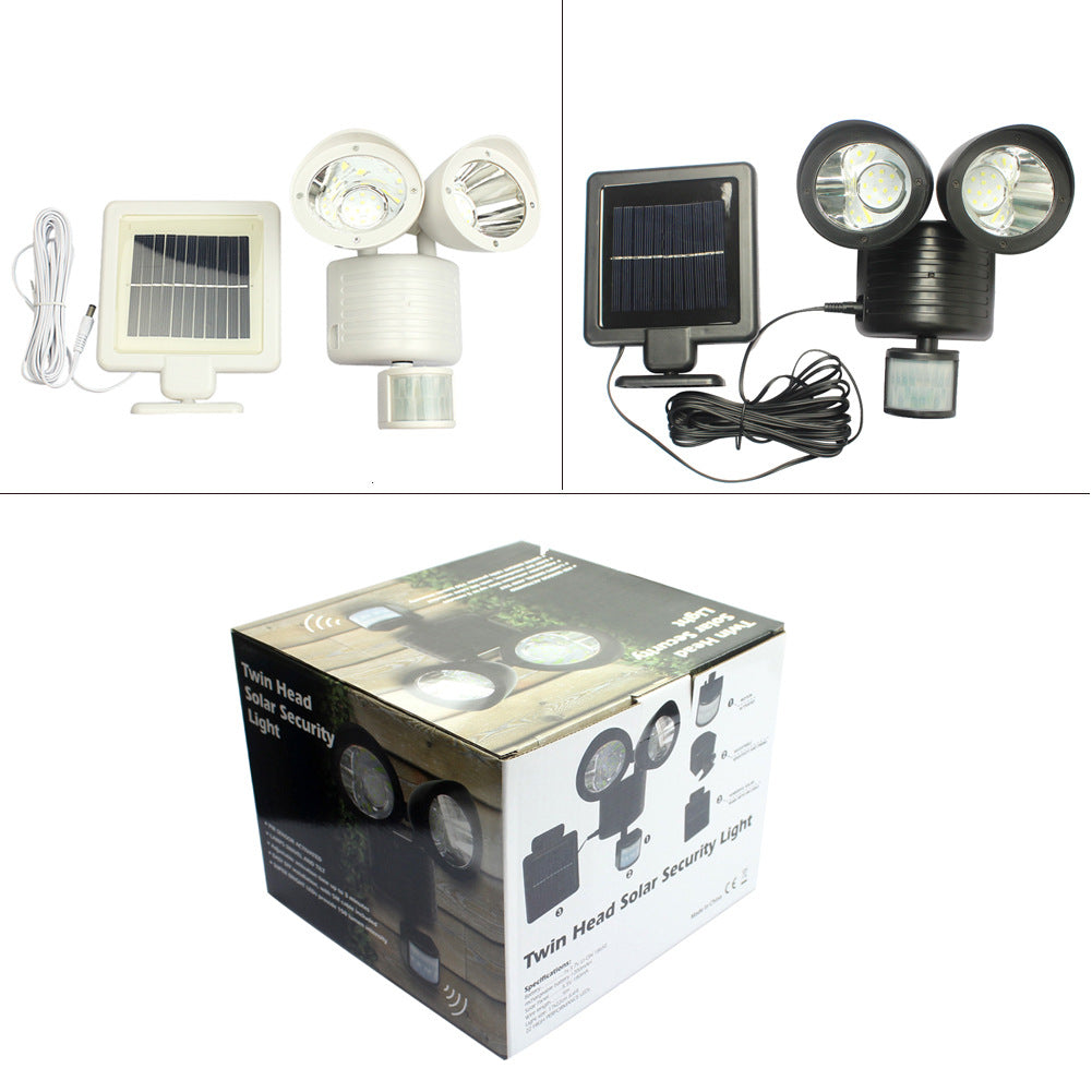 New Solar Lamp 22 LED Double Head Motion Sensor Light Outdoor Solar Street Light for Home Garden Security Lighting