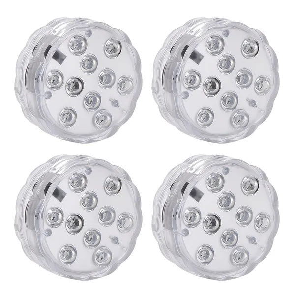 4Pcs Submersible RGB LED Lights IP68 Waterproof Underwater Color Changing Lamps with Remote Control