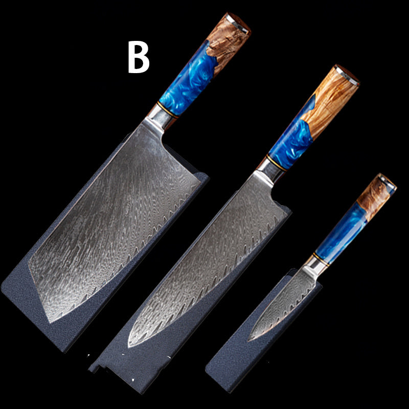 Damascus Steel Professional Kitchen Knife Set – Commercial Restaurant Chef Knives
