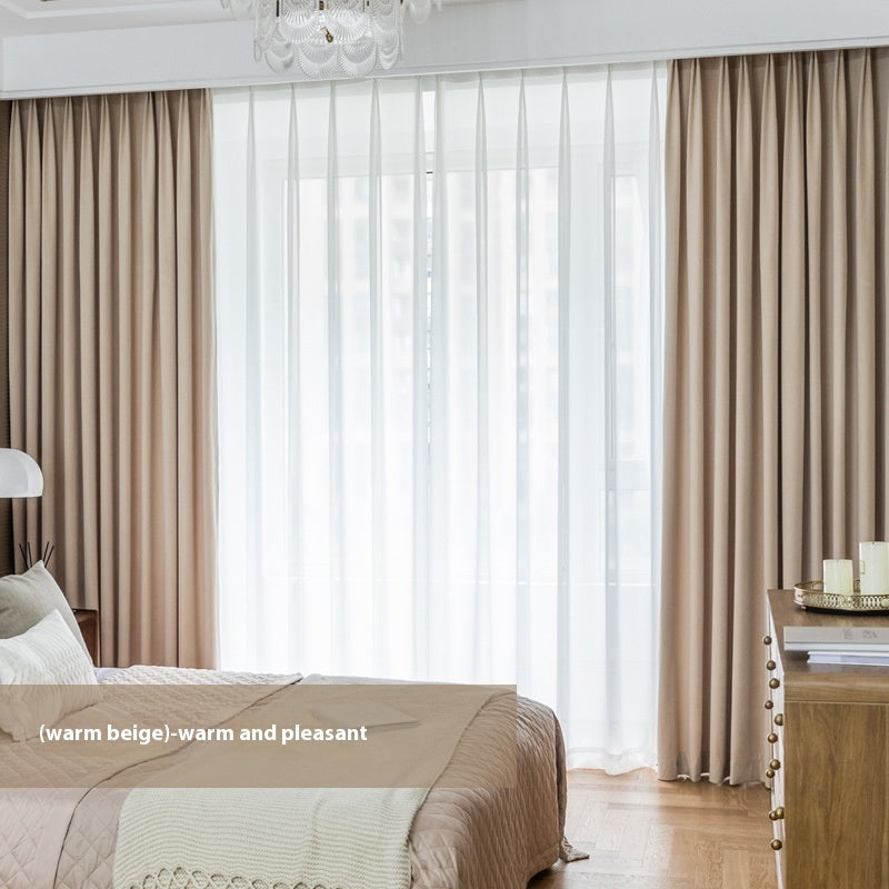 Full Shading Australian Wool Plush Velvet Curtain Insulated Non Inverted Finished Window Drapes for Home Decor