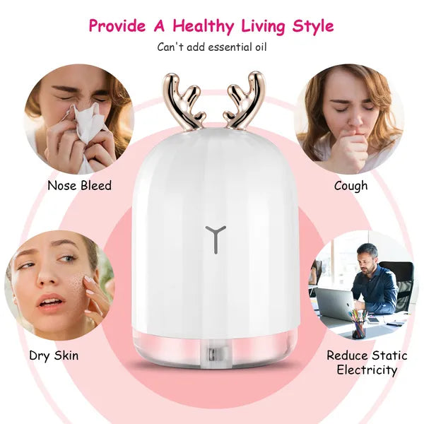 220ml Ultrasonic Cool Mist Humidifier Aroma Diffuser with 7-Color Breathing Lights for Home Office Gym Relaxation