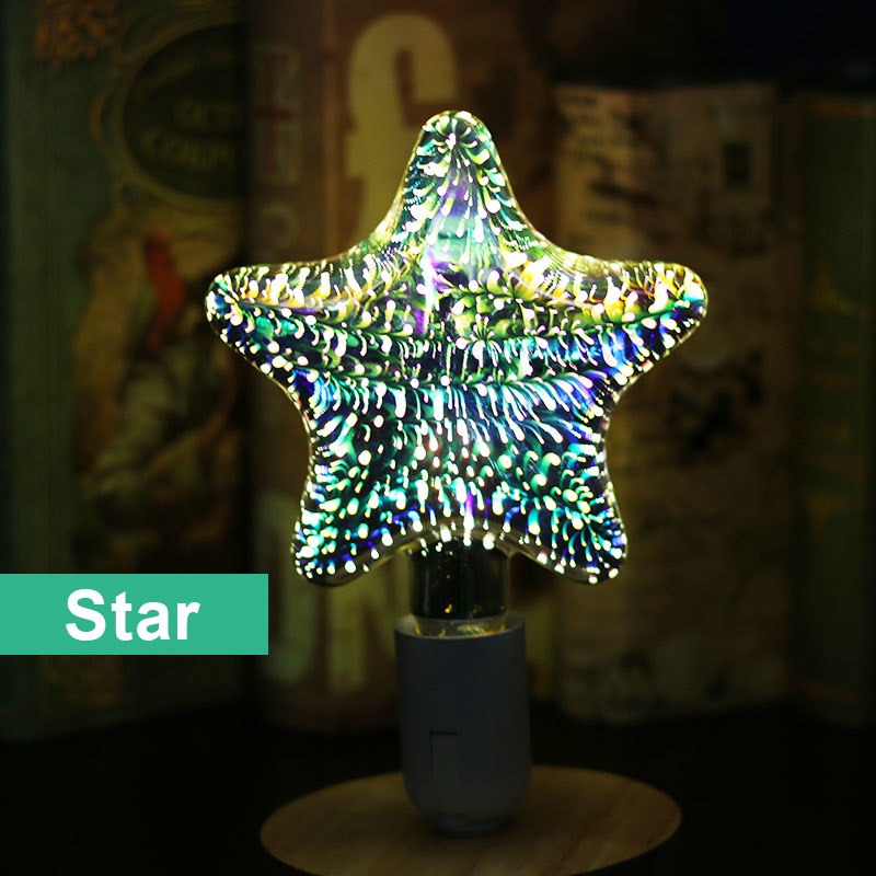 3D Firework LED Light Bulb – ST64/G95/G80/G125/A60 Decorative Holiday & Christmas Lamp, 110-220V