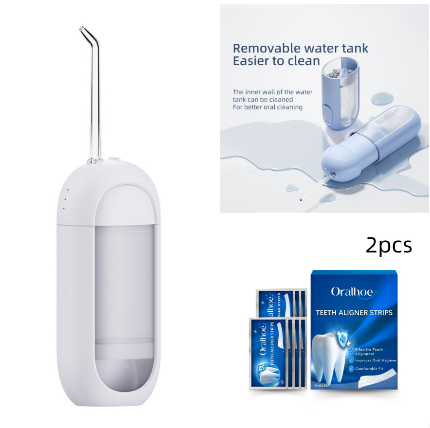 Portable Electric Dental Water Flosser with Retractable Water Tank Rechargeable Oral Irrigator for Deep Teeth Cleaning