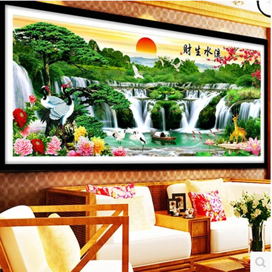 Printed Full Embroidery Cross Stitch Kit – DIY Needlework Craft Set with Pattern Canvas