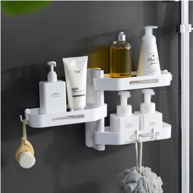 Rotating Wall Mounted Storage Box Punch Free Plastic Organizer for Kitchen Bathroom Toilet Debris Storage and Finishing Box