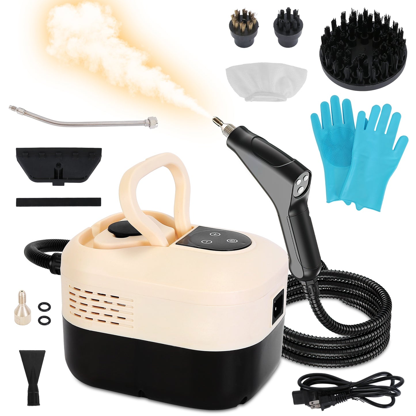 1500W Handheld Steam Cleaner High Temperature Pressure 1200ML Tank 6 Steam Levels with 8 Accessories for Home Car Tile and Sofa Cleaning