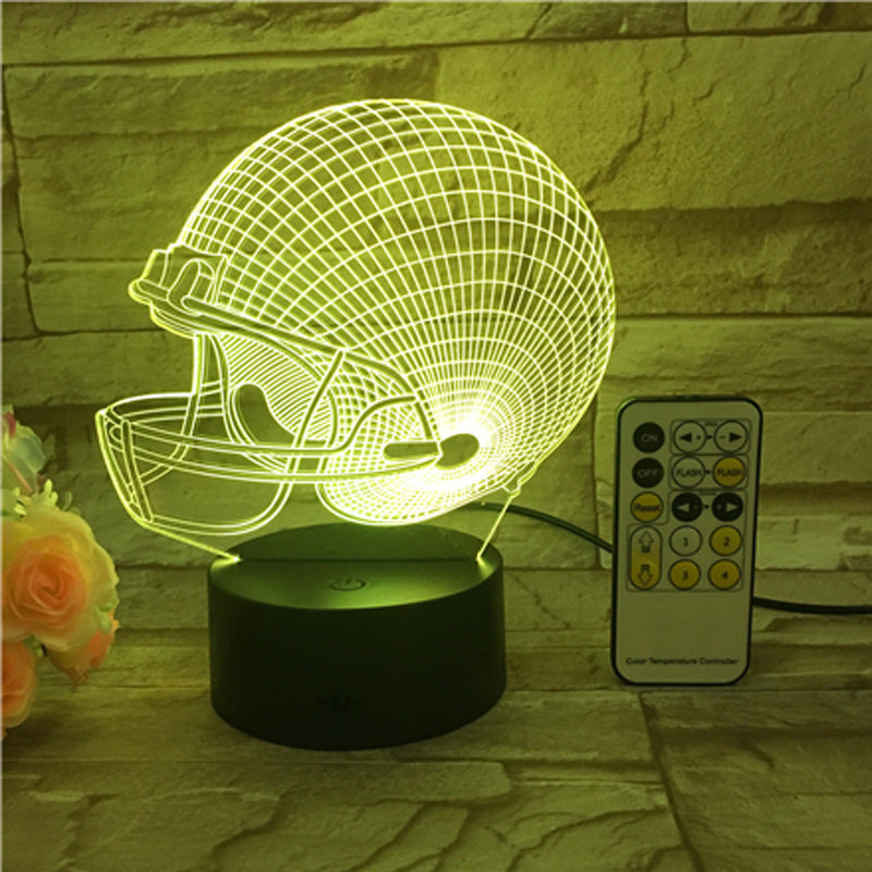 Rugby Hat 3D LED Lamp Creative Night Light Sports Decor for Bedroom and Living Room