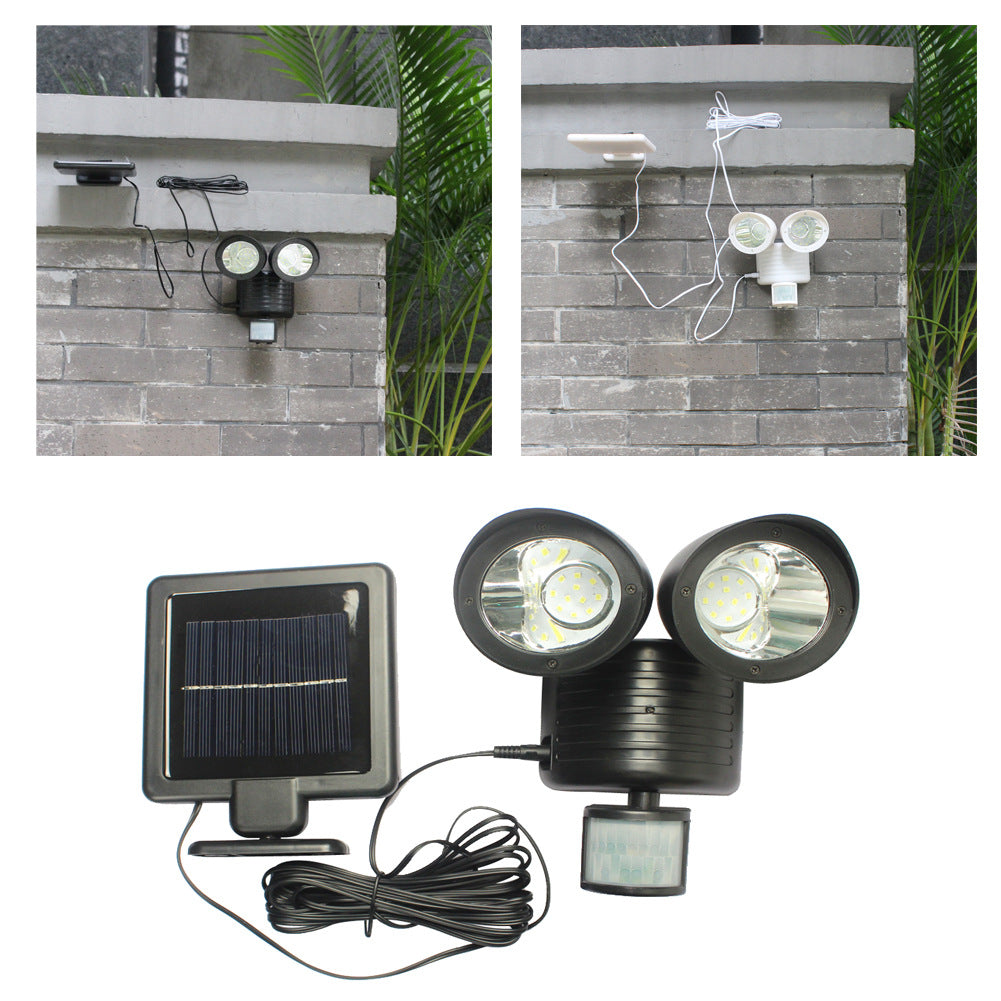 New Solar Lamp 22 LED Double Head Motion Sensor Light Outdoor Solar Street Light for Home Garden Security Lighting