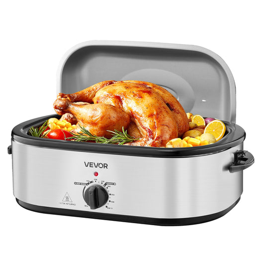 20QT Electric Roaster Oven with Self-Basting Lid Large Capacity Roasting Pan for Baking and Cooking
