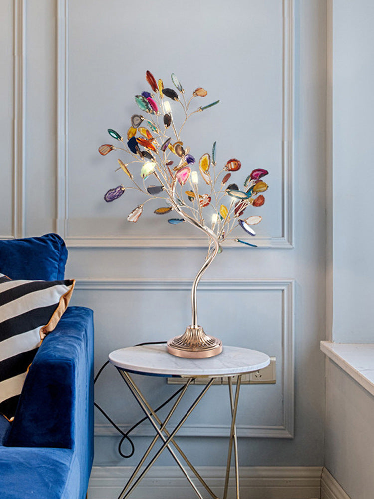 Nordic Agate Tree Branch Floor Lamp for Creative Living Room Decor