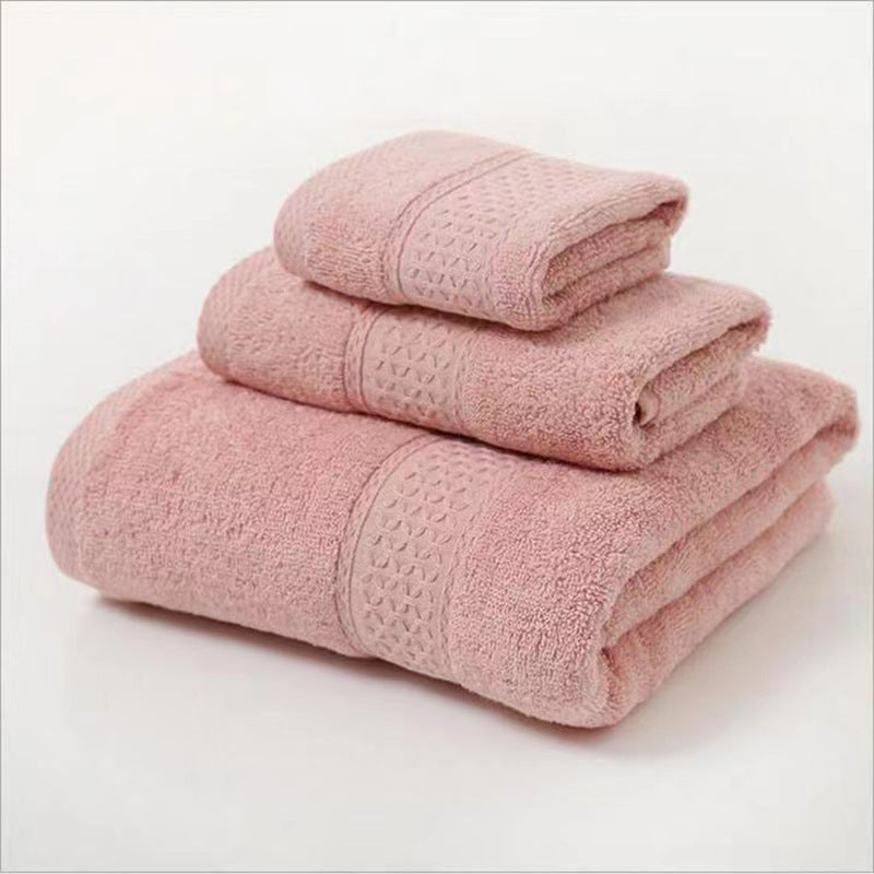 6-Piece Thick Absorbent Pure Cotton Towel Set Soft Bathroom Face Hand Bath Towels for Home Use