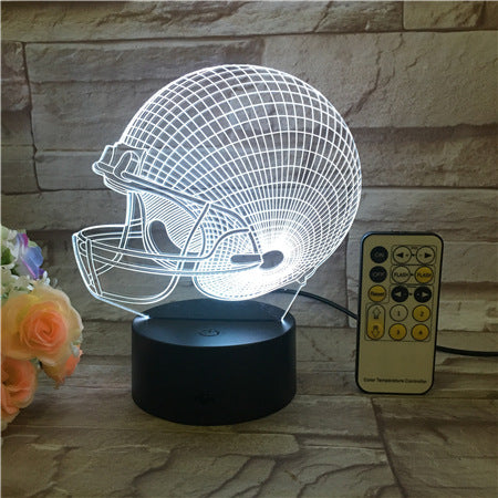 Rugby Hat 3D LED Lamp Creative Night Light Sports Decor for Bedroom and Living Room