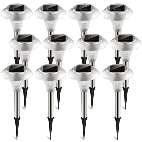 12-Pack Solar Garden Lights – Color Changing IP44 Waterproof Outdoor Pathway & Landscape Lamps