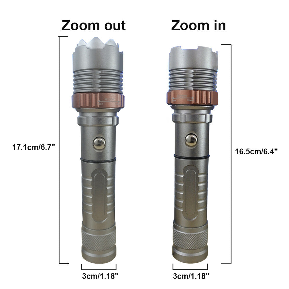 Rechargeable LED Flashlight with Escape Hammer – Super Bright Emergency Work Torch Light