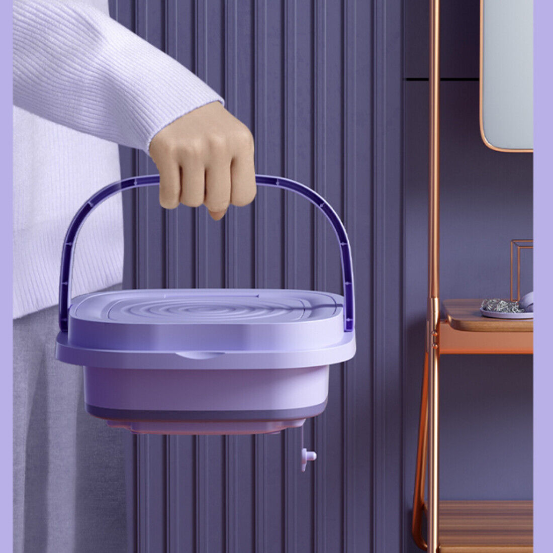 8L Portable Mini Washing Machine Foldable Design with Built-in Dryer Compact Laundry Washer for Travel and Home Use