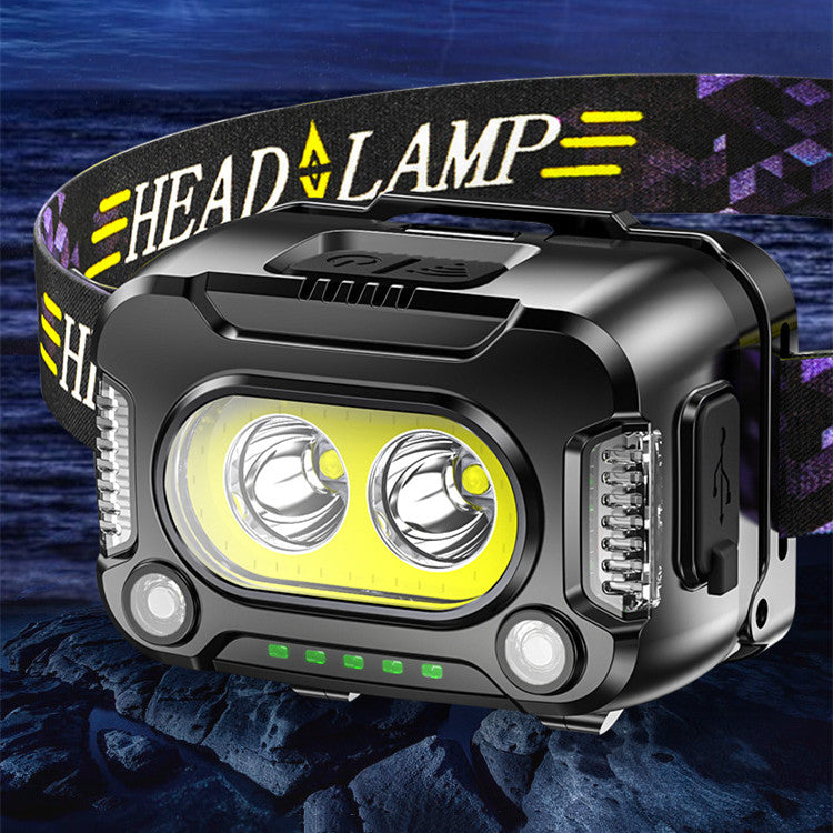 New COB Strong Light Sensing Headlamp Night Running Fishing Floodlight LED Headwear Outdoor Lamp