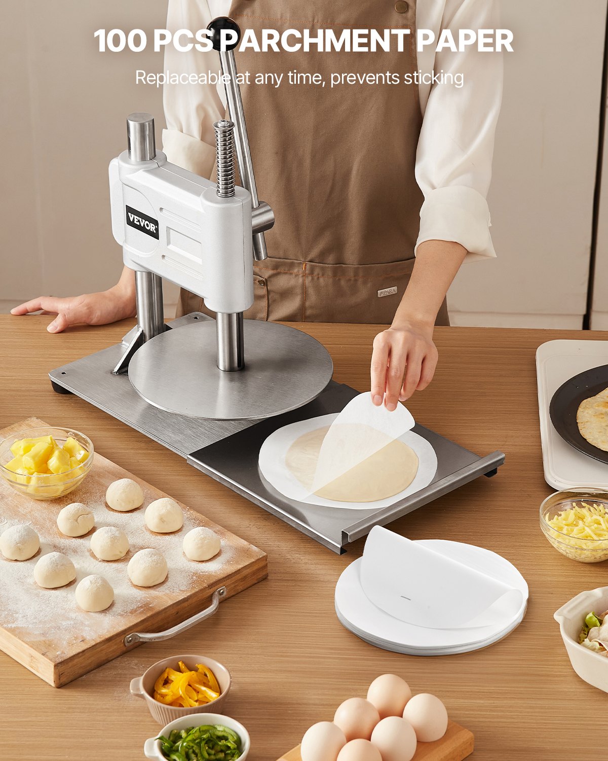 9.5 Inch Manual Pizza Dough Press Machine Stainless Steel Dough Sheeter for Pizza and Pastry Making