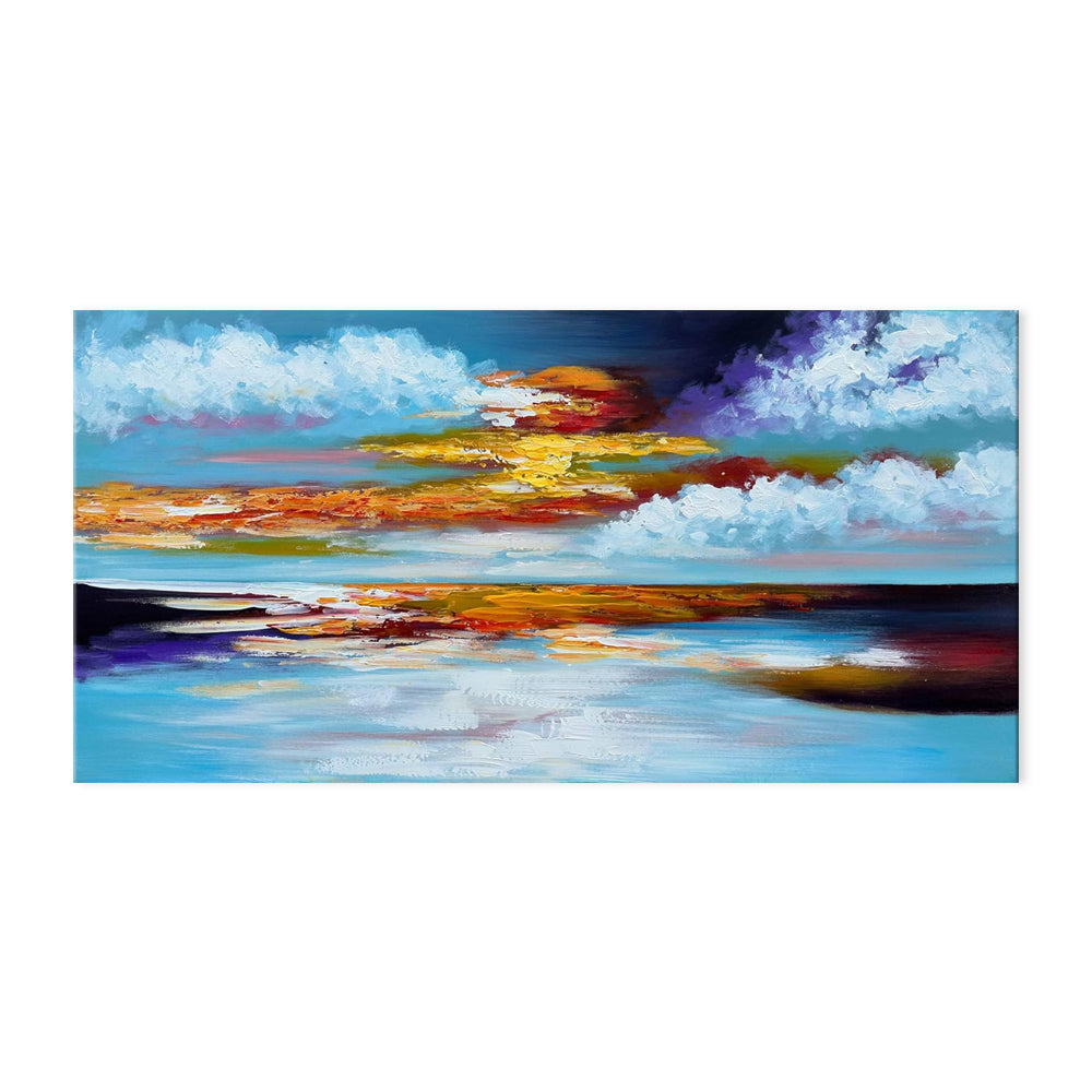 Large Abstract Seascape Sunset Oil Painting Hand Painted Canvas Wall Art Home Decor