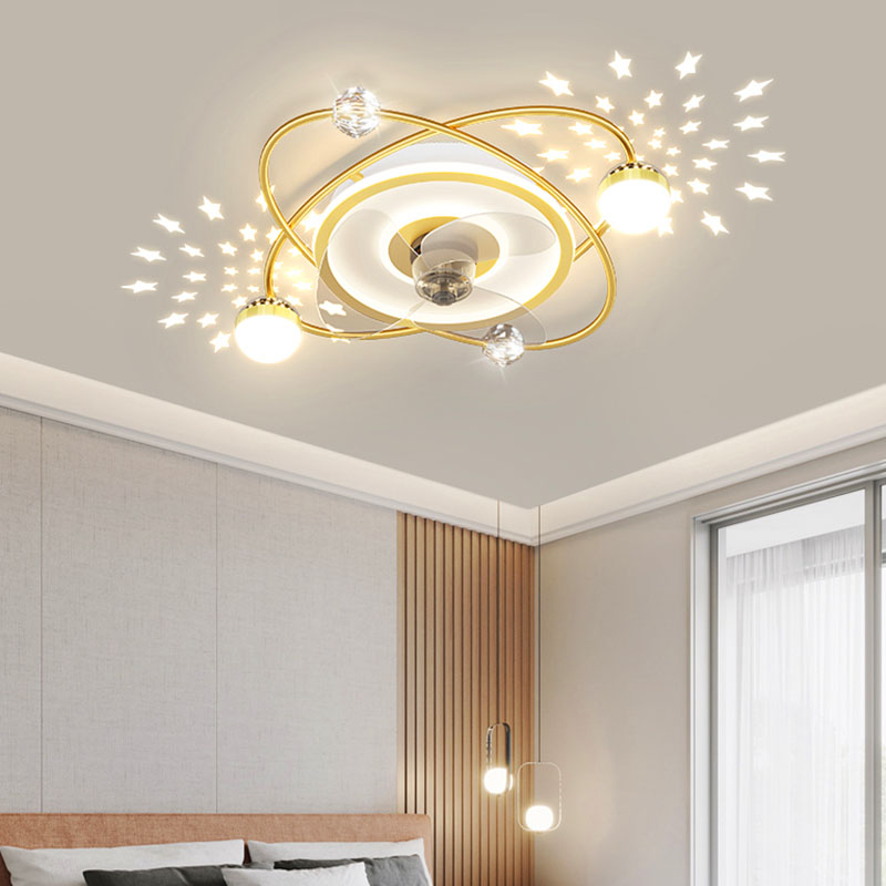 Nordic LED Ceiling Fan Light Bedroom Dining Room Modern Remote Control Ceiling Lamp Fan