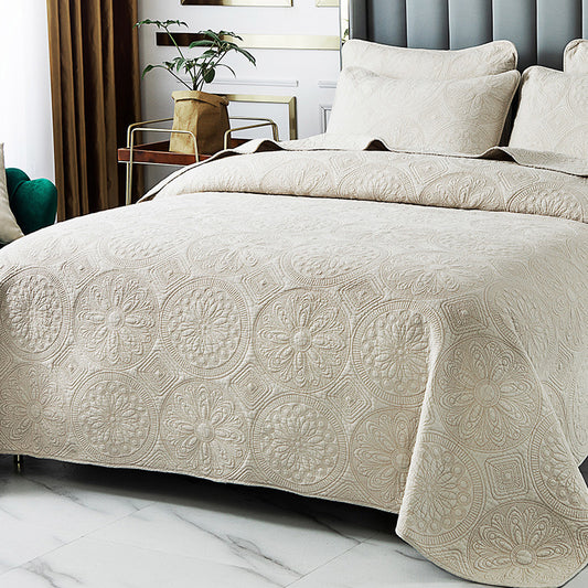 European Double Sided Embroidered Bedding Set 3 Piece Luxury Duvet Cover and Pillowcase Set
