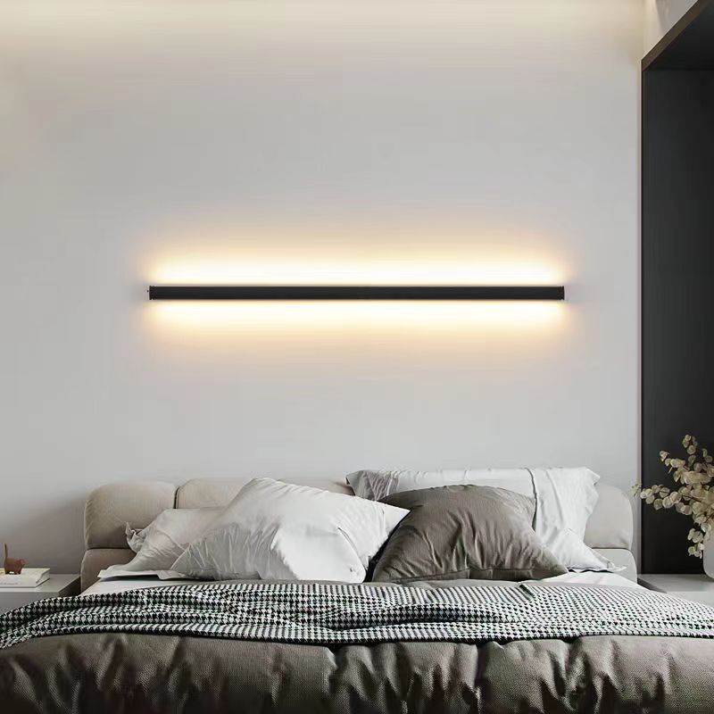 Minimalist LED Strip Wall Lamp In-line Slotted-Free Modern Bedroom Corridor Wall Light