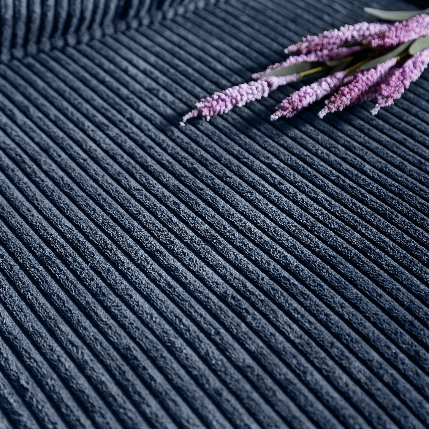 83.86 Inch Corduroy Fabric Sofa Modern 3 Seater Compressed Couch for Living Room Bedroom Office Blue