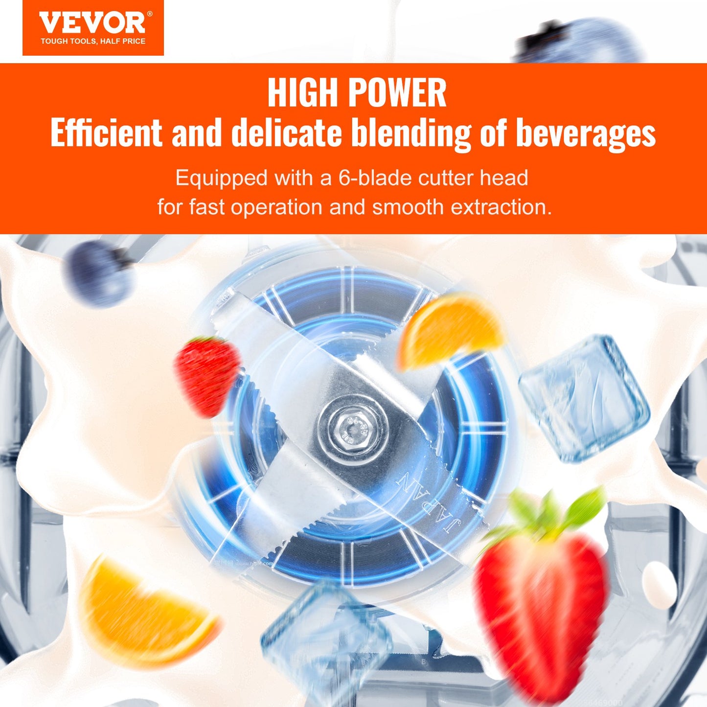 Professional Blender with Shield Commercial Countertop Blender 68 Oz Jar Stainless Steel 9 Speed 5 Functions for Shakes Smoothies Puree and Ice Crushing White