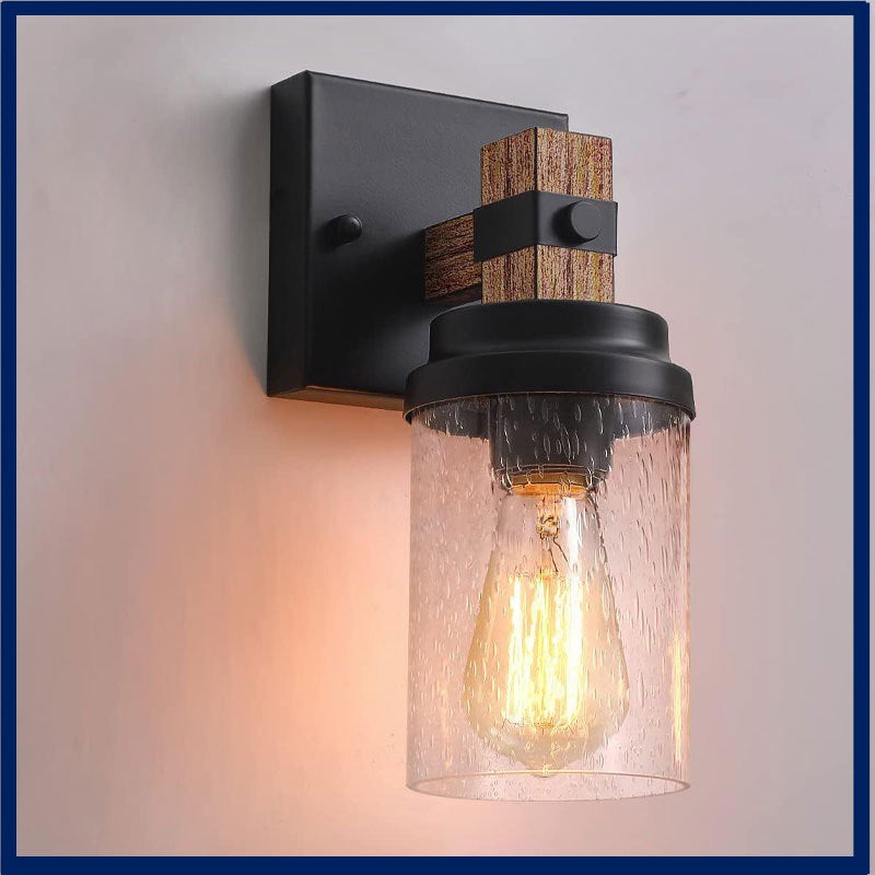 American Rustic Wall Lamp Country Style Corridor Passage Bedroom Bedside Wall Sconce Light