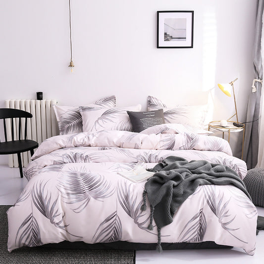 3-Piece Bedding Set Quilt Duvet Cover with 2 Pillowcases 50x70cm Soft Bedroom Bed Set