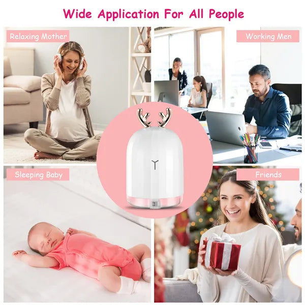 220ml Ultrasonic Cool Mist Humidifier Aroma Diffuser with 7-Color Breathing Lights for Home Office Gym Relaxation