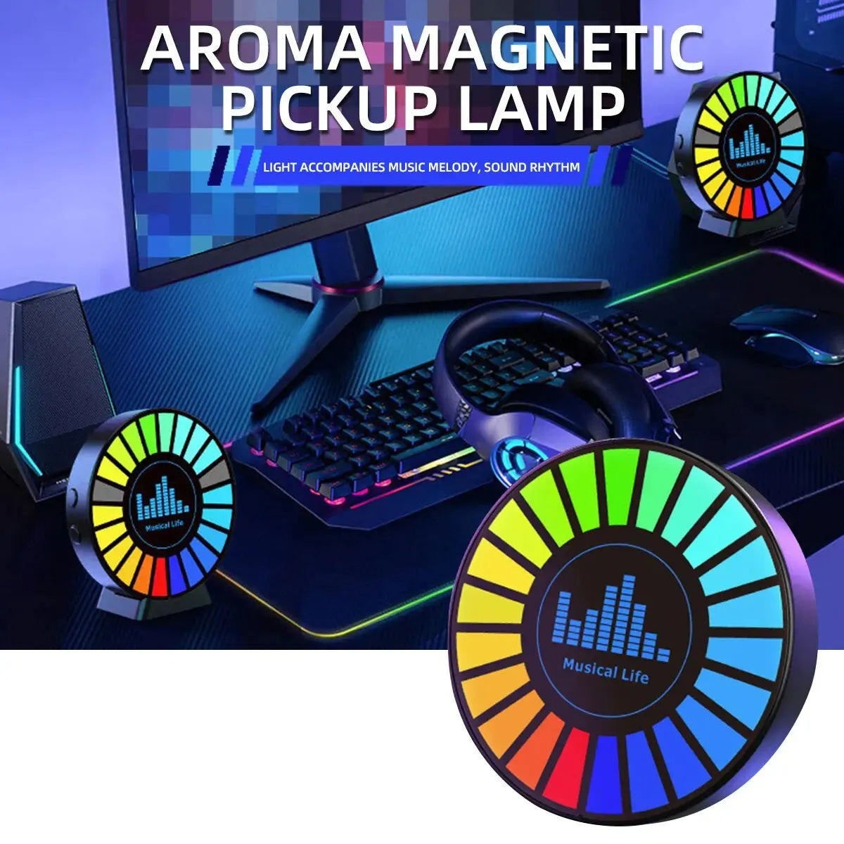 LED Music Sound Control Rhythm Light RGB Car Ambient Strip Adjustable Automotive Interior Light for Car and Party Decor