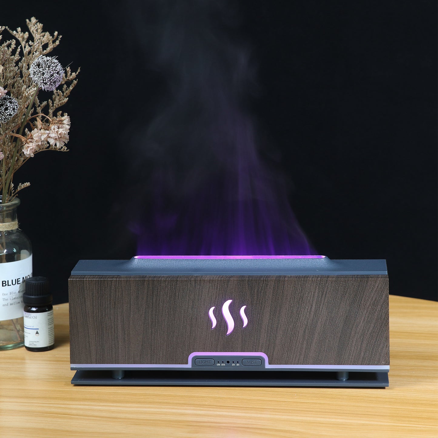 3D Flame Humidifier Aroma Diffuser Air Purifier Fragrance Machine LED Night Light for Home Decor