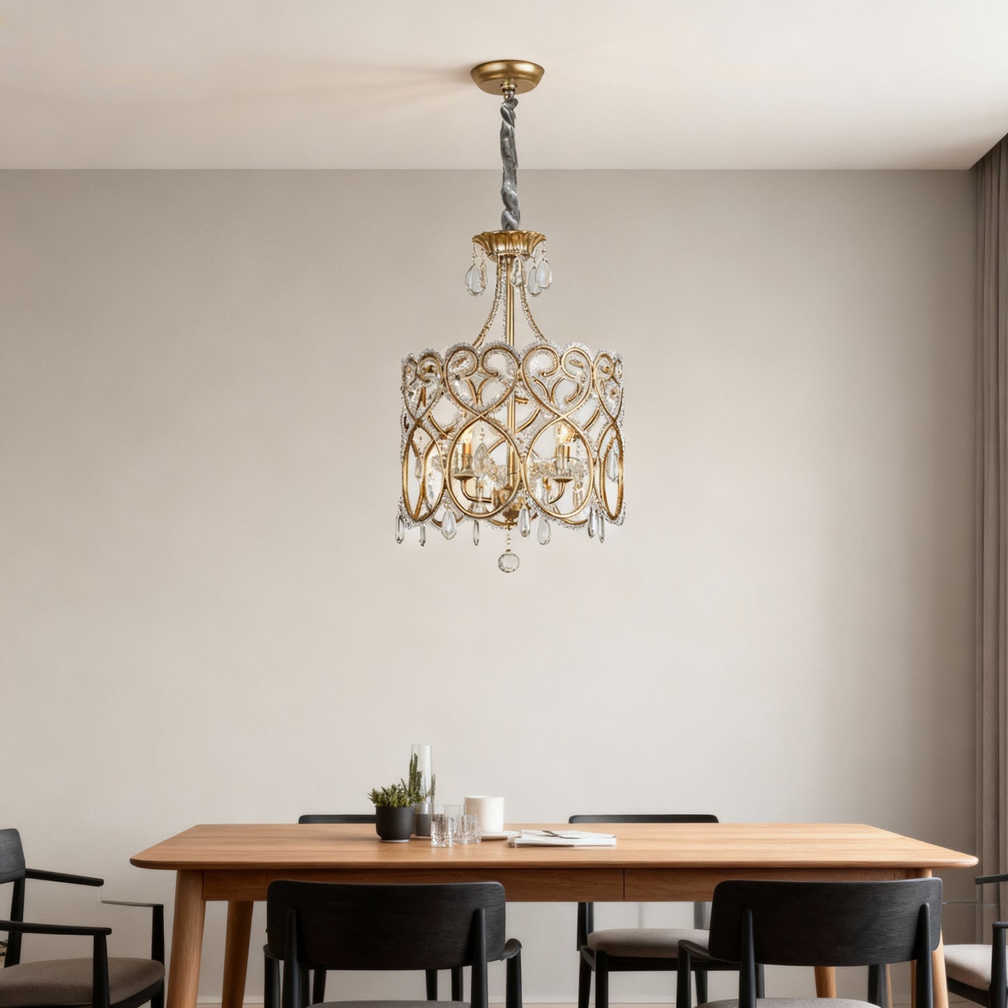 Aged Crystal Chandelier – French Luxury Living Room Lighting