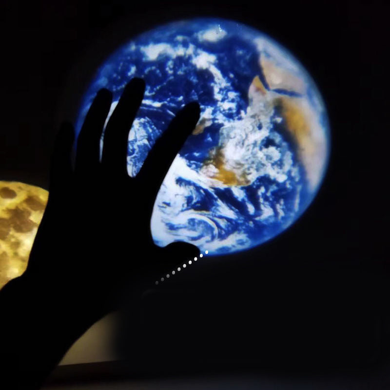 2 in 1 Star Projector Earth and Moon Projection Lamp 360° Rotating USB LED Night Light for Bedroom Decor