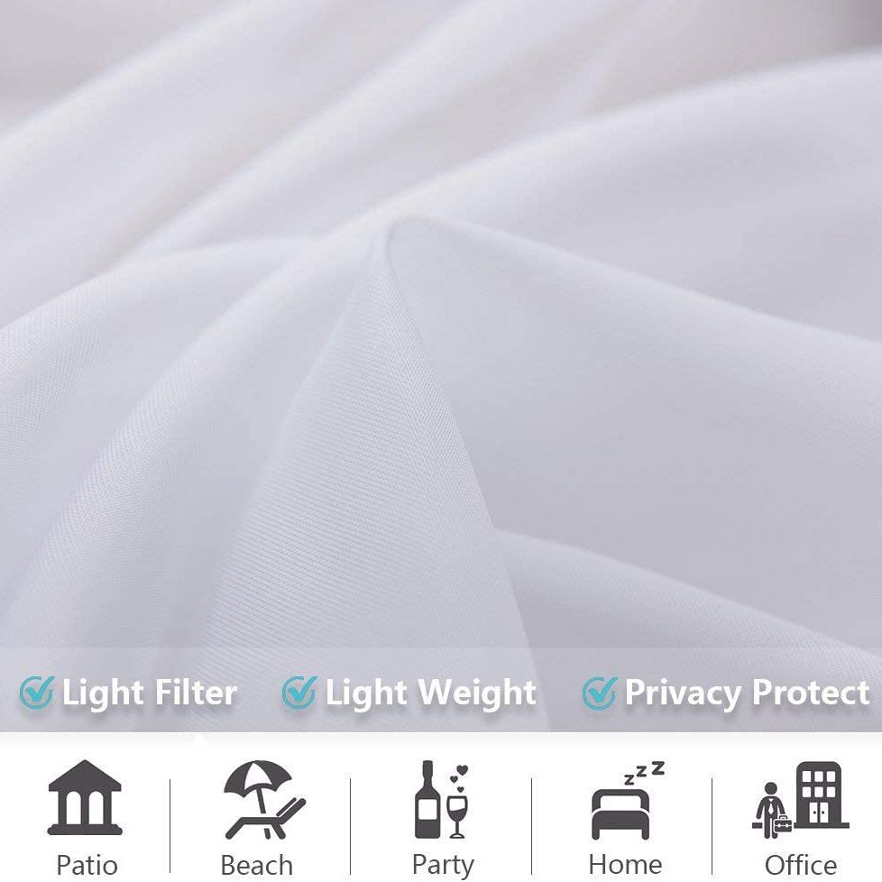 Outdoor Shading Door Curtain Waterproof White Mesh Curtains for Pavilion Balcony Terrace Window Screen