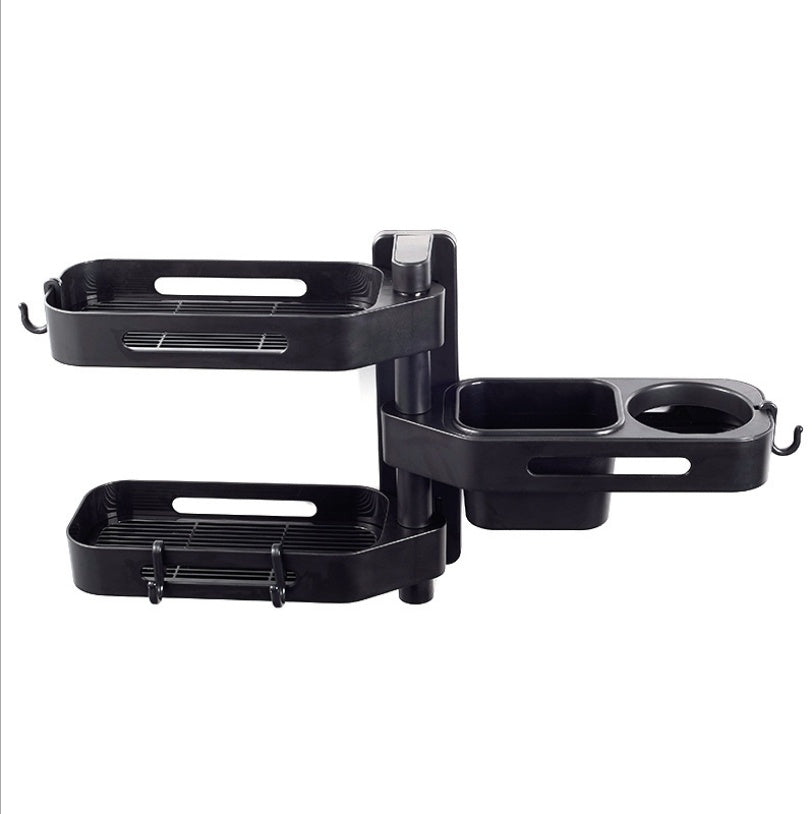 Rotating Wall Mounted Storage Box Punch Free Plastic Organizer for Kitchen Bathroom Toilet Debris Storage and Finishing Box