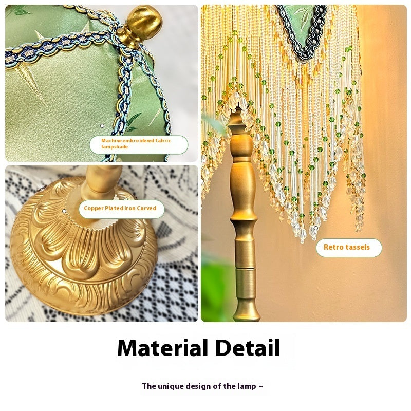 French Retro Tassel Table Lamp Nordic Bedside Atmosphere Reading Light for Bedroom Study Desk Decor