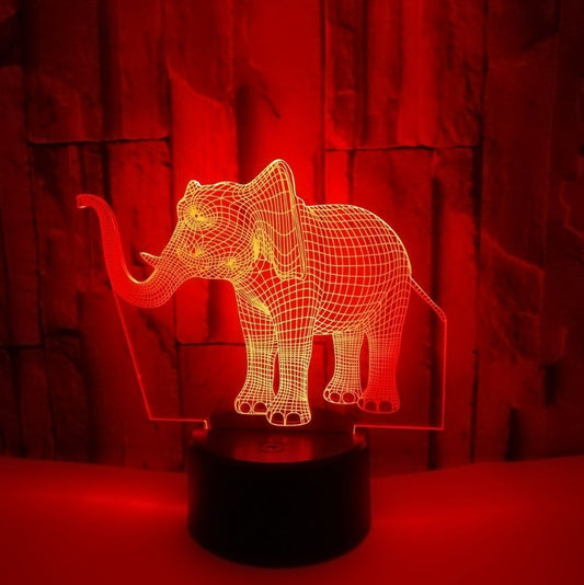 3D Elephant LED Night Light – Colorful Touch Table Lamp Gift Decoration for Bedroom & Kids Room