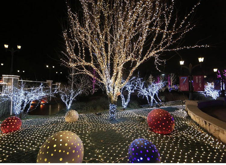 Christmas LED String Lights Outdoor Waterproof Fishnet Fairy Lights Star Pattern Holiday Wedding Decorative Lighting