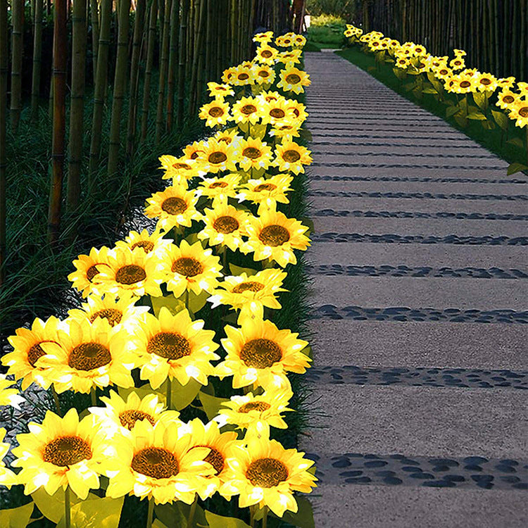LED Solar Sunflower Garden Lights Decorative Outdoor Solar Lamp Waterproof Landscape Pathway Light