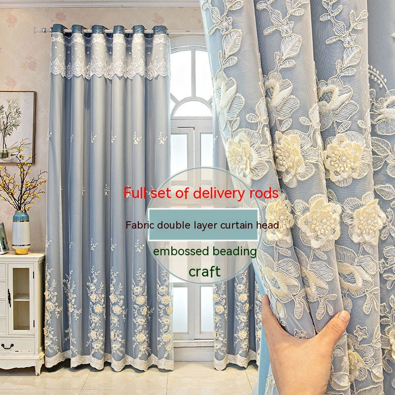 Bedroom Shading Double Open Curtain Finished Set Elegant Wedding Home Window Drapes for Privacy and Decor